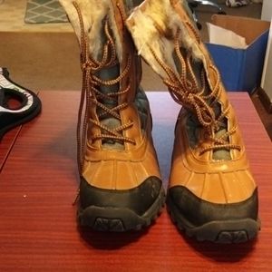 US Polo assn. Women's Winter Duck boots green brown tall size 10M